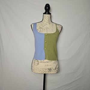 Le Lis Collection Colorblock Asymmetrical Ribbed Knit Tank Top - L - NWT